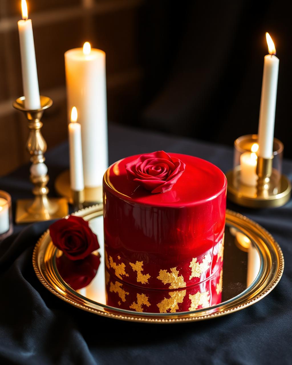 Ruby Mirror Glaze — Engagements cake by Deb's Cake Creations