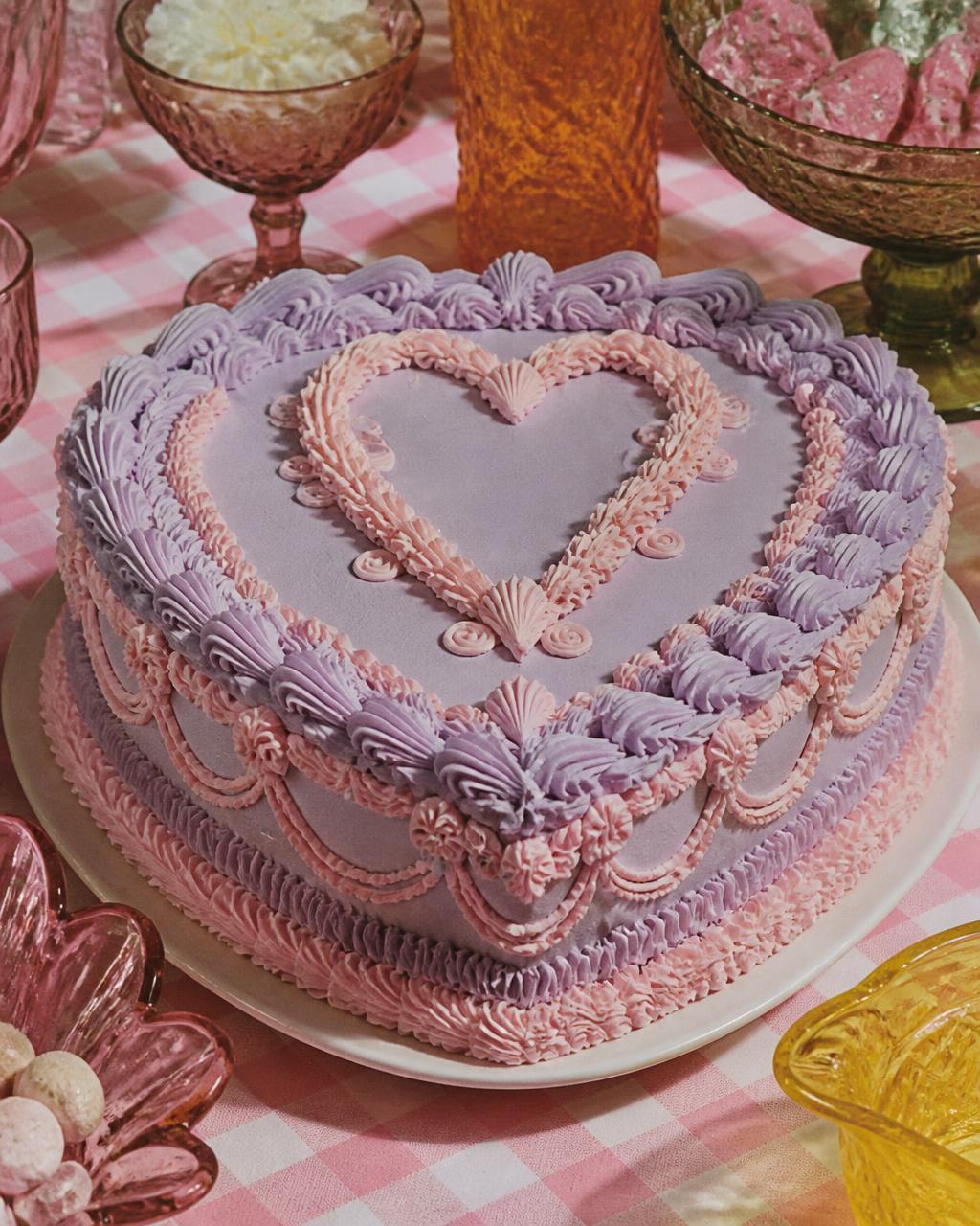 Vintage Lambeth Heart — Milestones & High Tea cake by Deb's Cake Creations